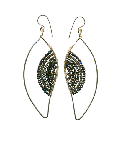 E0457 Mixed Pyrite on Gold Filled Wing Earrings