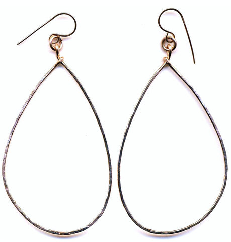 E0297RG Hammered Rose Gold Filled Asymmetrical Earrings