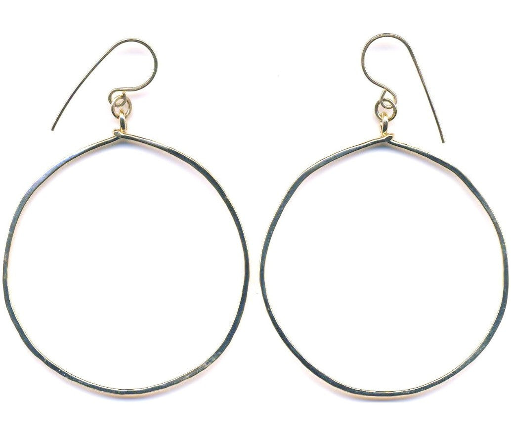 E0416G Hammered Gold Filled Imperfect Circle