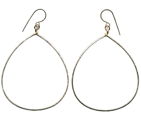 E0424G Gold Filled Wide Teardrop Earrings