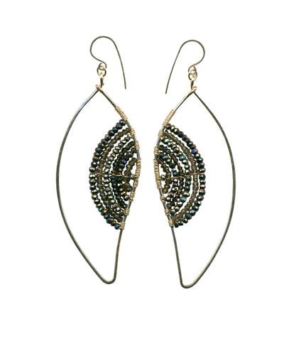 E0457 Mixed Pyrite on Gold Filled Wing Earrings