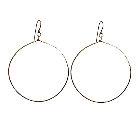 E0573G Hammered Gold Filled Extra Large Circle