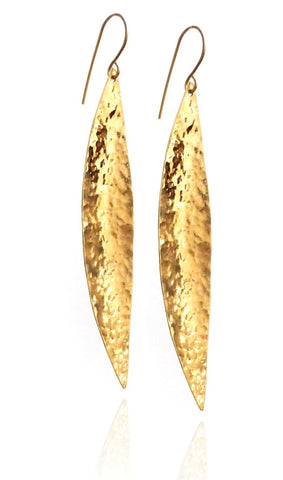 E0580 Hammered Brass Narrow Marquis
